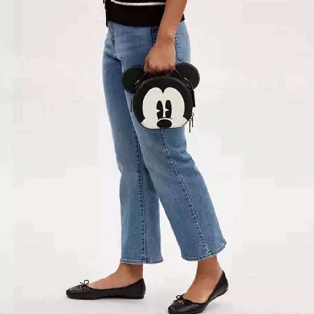 NWT Coach Disney X Black Leather Mickey Mouse Crossbody Bag - Picture 8 of 11